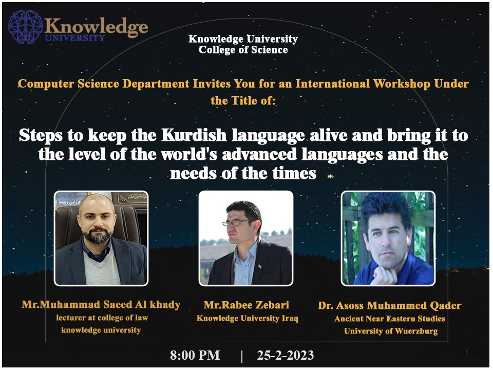 Steps to keep the Kurdish language alive and bring it to the level of the world\\\'s advanced languages ??and the needs of the times.