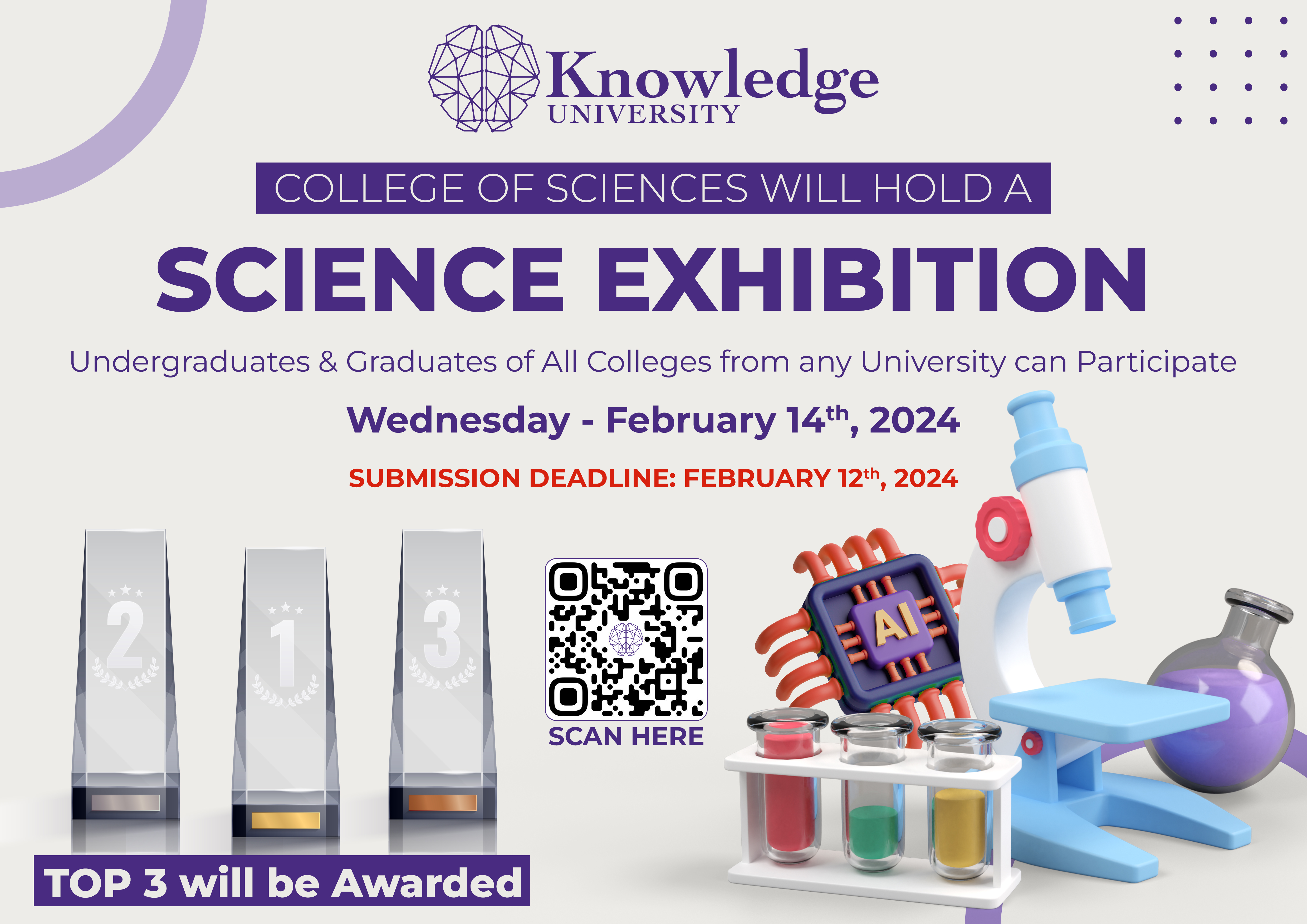 College of Sciences at Knowledge University to Host Grand Scientific Exhibition, Welcoming Students from Across Universities