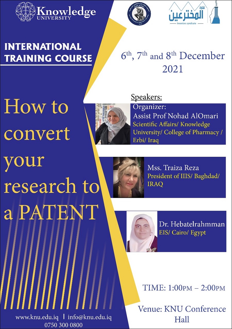 How to convert your research to a PATENT International training course