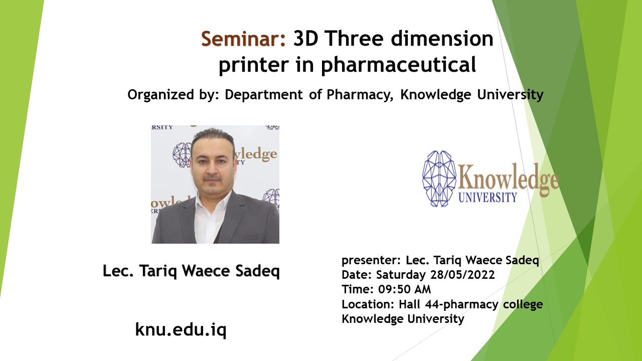 3D Three dimension printer in pharmaceutical