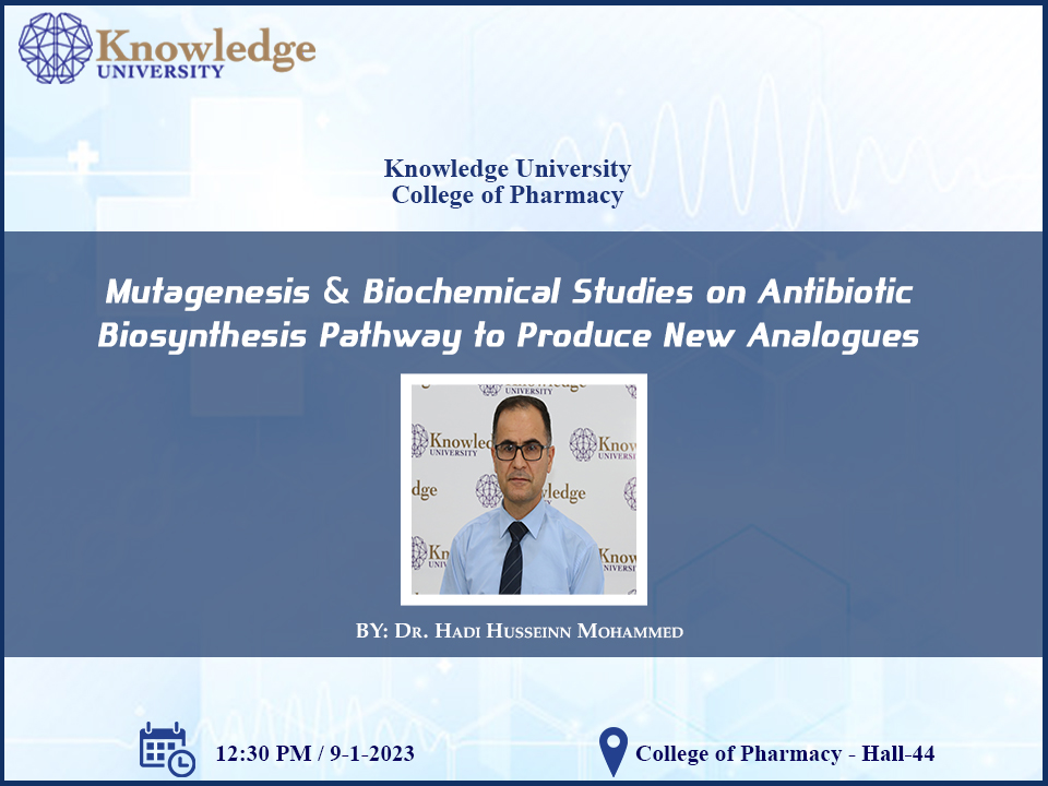 Mutagenesis & biochemical studies on antibiotic biosynthesis pathway to produce new analogues