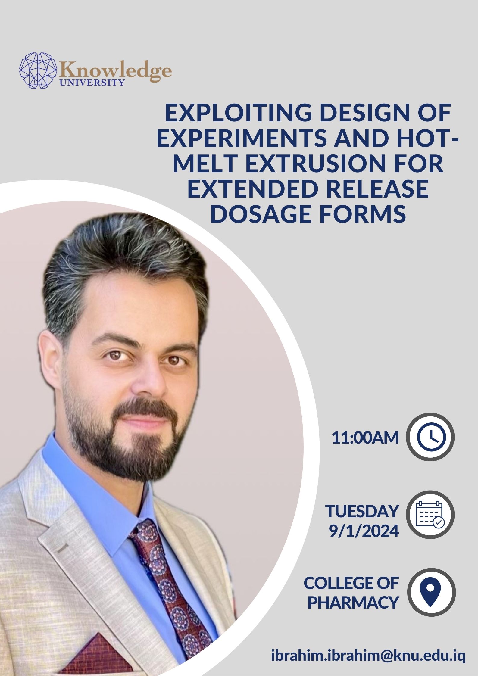 Exploiting Design of Experiments and Hot-melt Extrusion for Extended release dosage forms