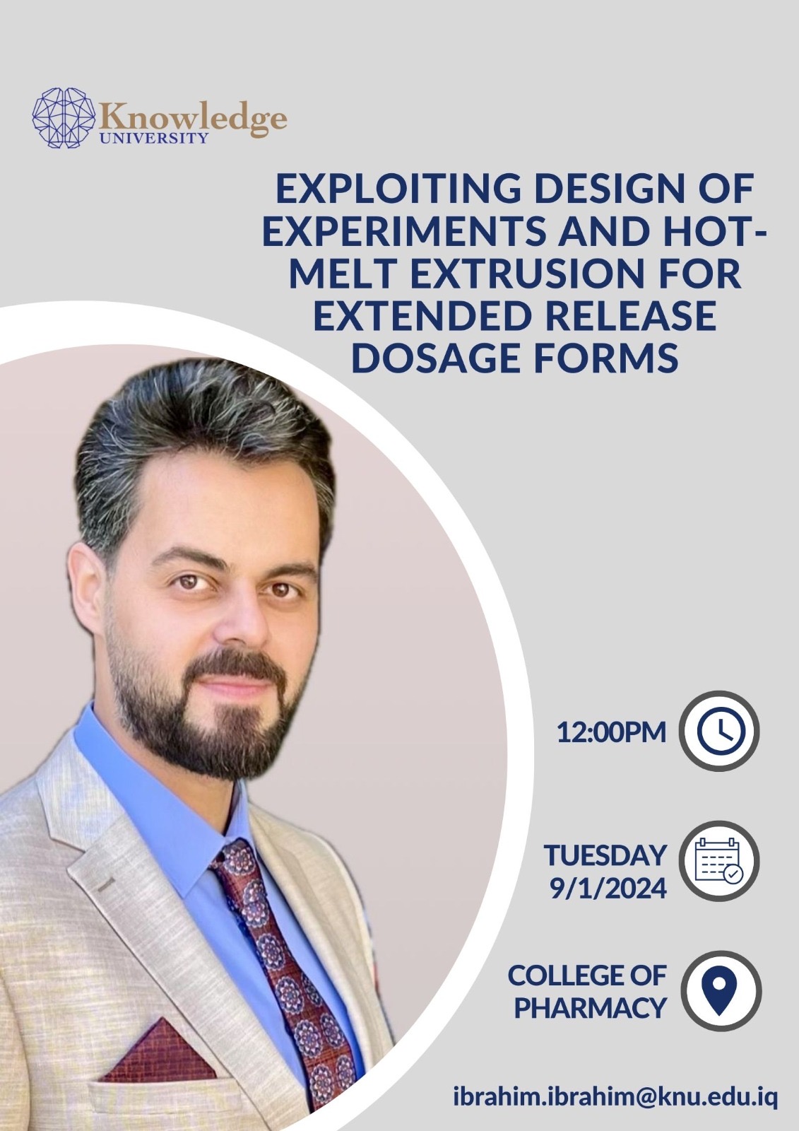 exploiting design of  experiments and Hot-melt Extrusion for sustained release dosage forms