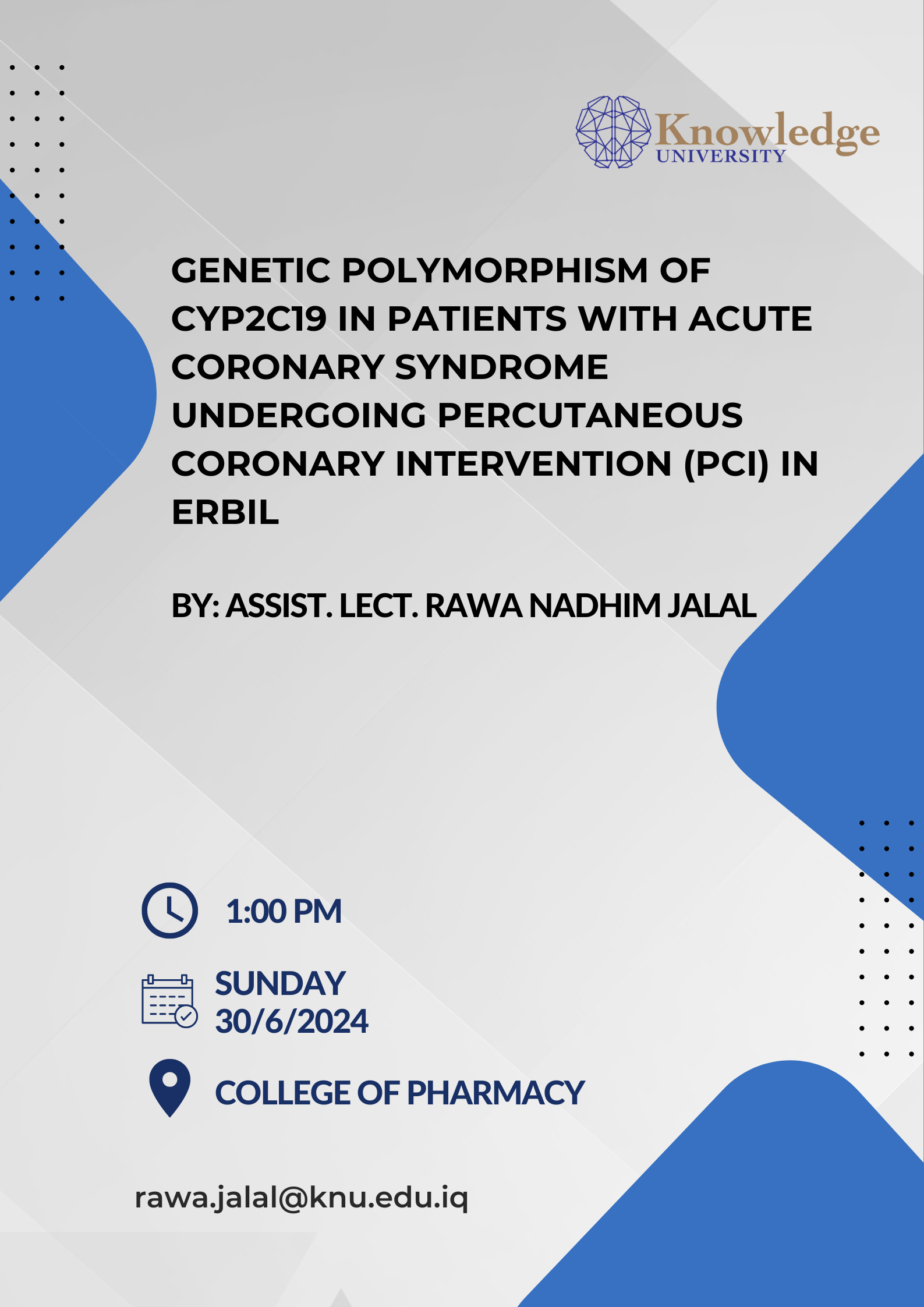 Genetic Polymorphism of CYP2C19 in Patients with Acute Coronary Syndrome Undergoing Percutaneous Coronary Intervention (PCI) in Erbil