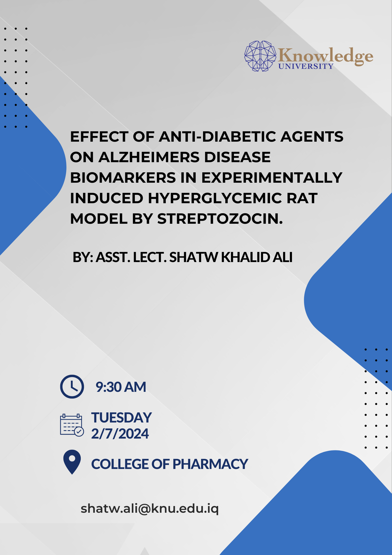 EFFECT OF ANTI-DIABETIC AGENTS ON ALZHEIMERS DISEASE BIOMARKERS IN EXPERIMENTALLY INDUCED HYPERGLYCEMIC RAT MODEL BY STREPTOZOCIN.