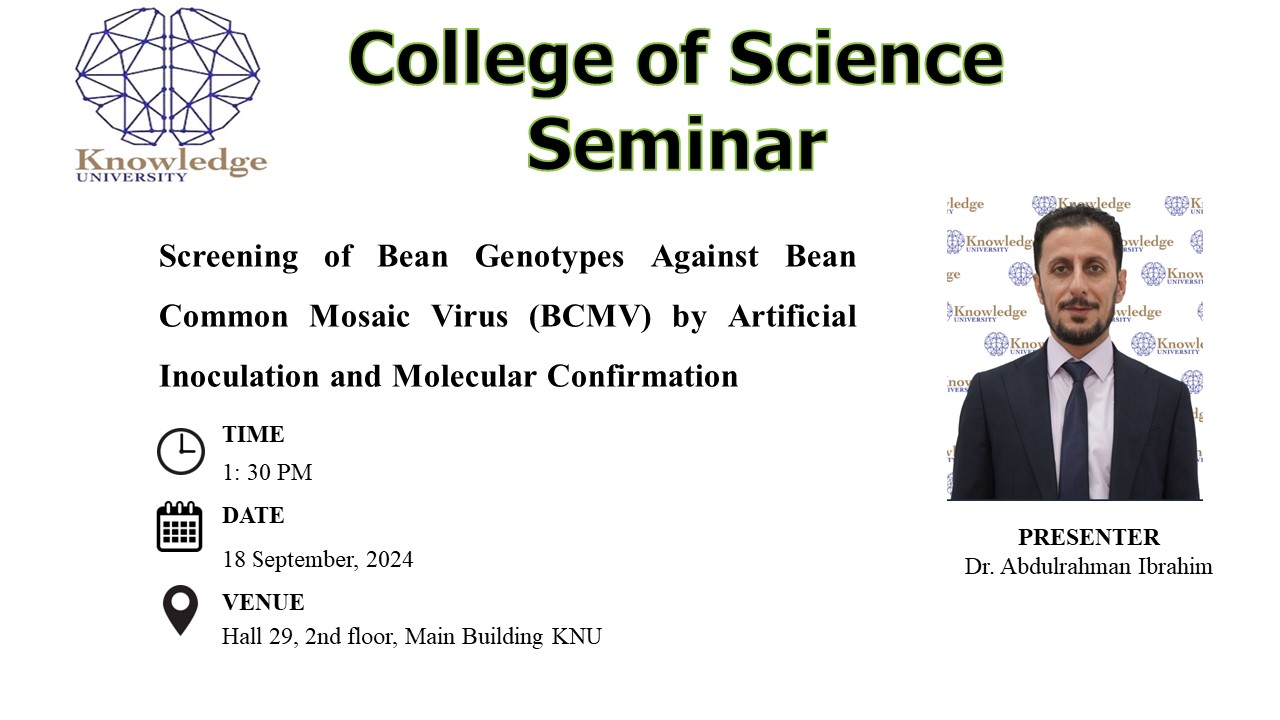 Screening of Bean Genotypes Against Bean Common Mosaic Virus (BCMV) by Artificial Inoculation and Molecular Confirmation