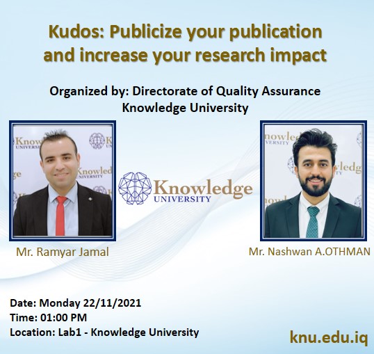 Increasing the impact of published work through kudos platform