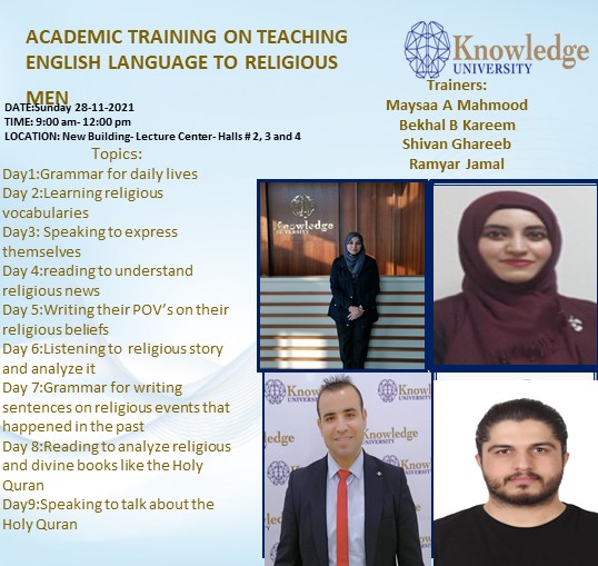Academic Training on Teaching English Language to Religious Men 