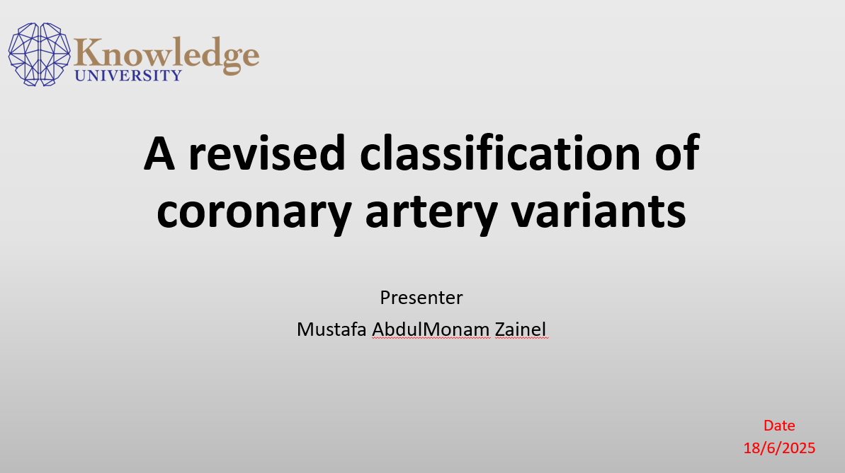 A revised classification of coronary artery variants