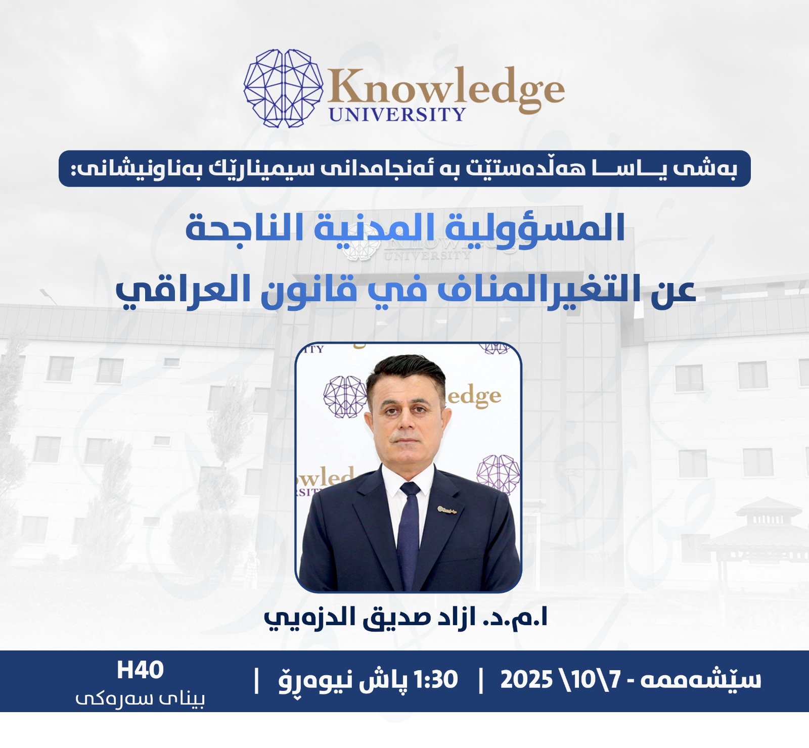 المسؤلية المدنية الناجمة عن التغييرالمناخي في القانون العراقي