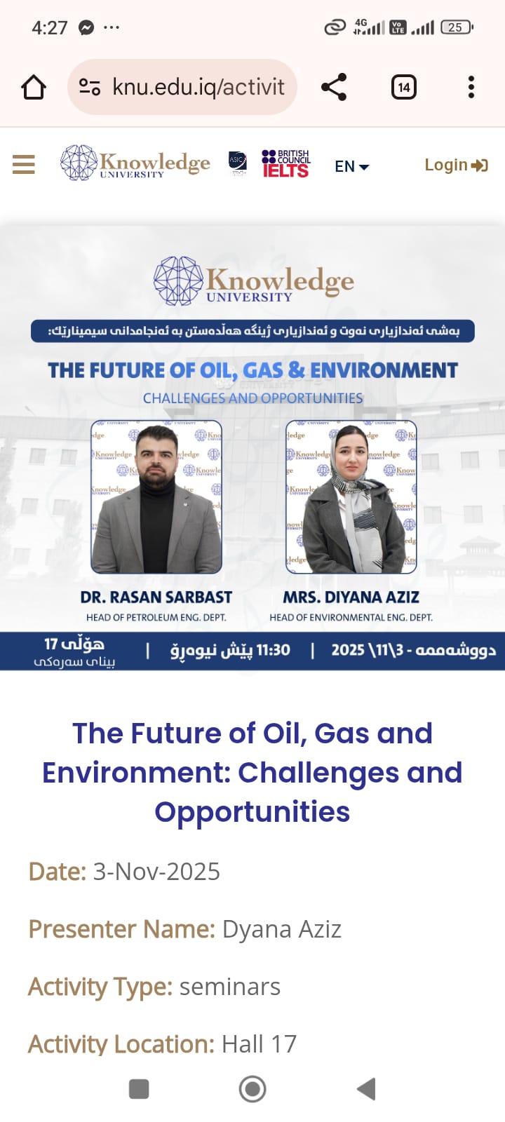 The Future of Oil, Gas & Environment: Challenges and Opportunities.