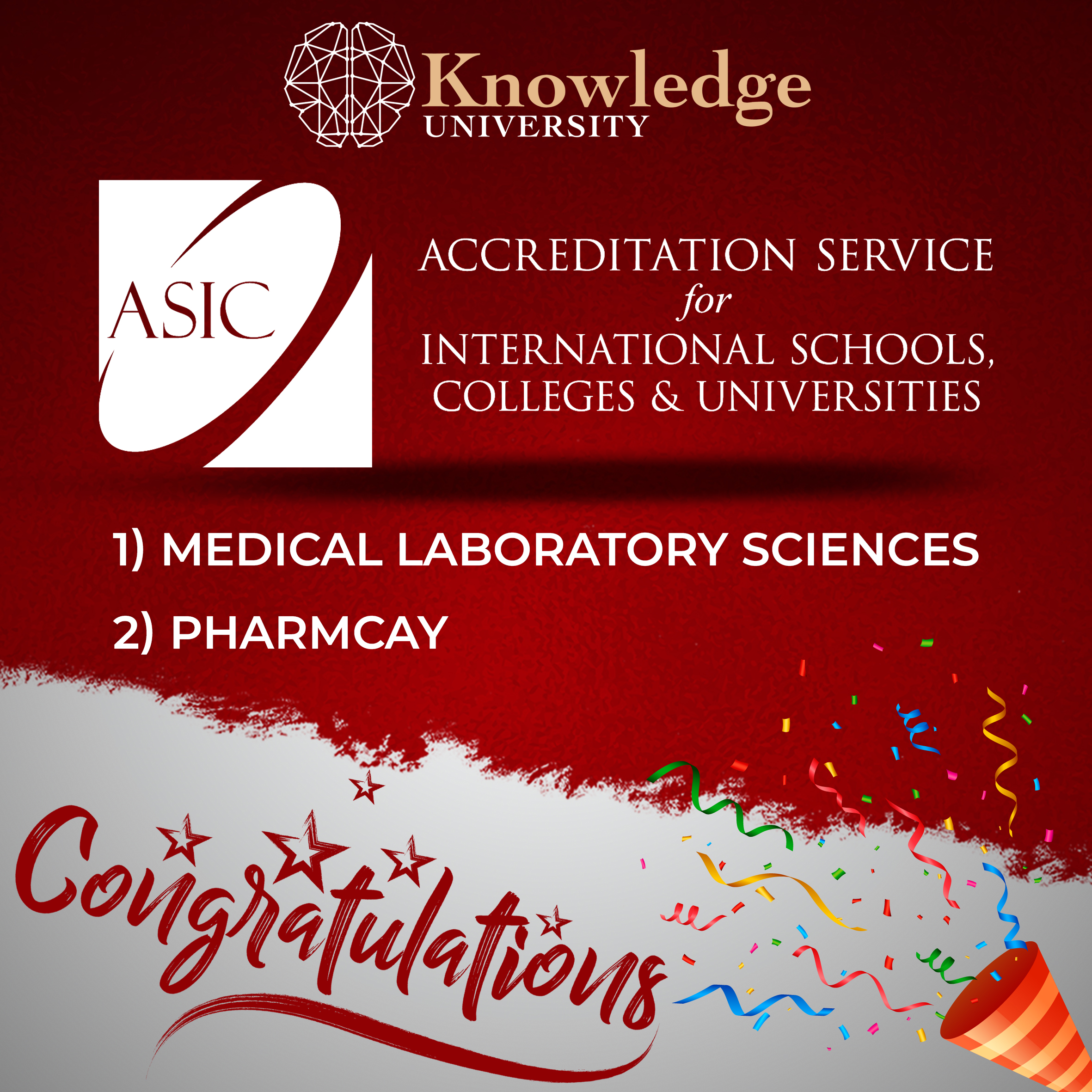 International Accreditation Granted to Medical Laboratory Sciences and Pharmacy Departments at Knowledge University>