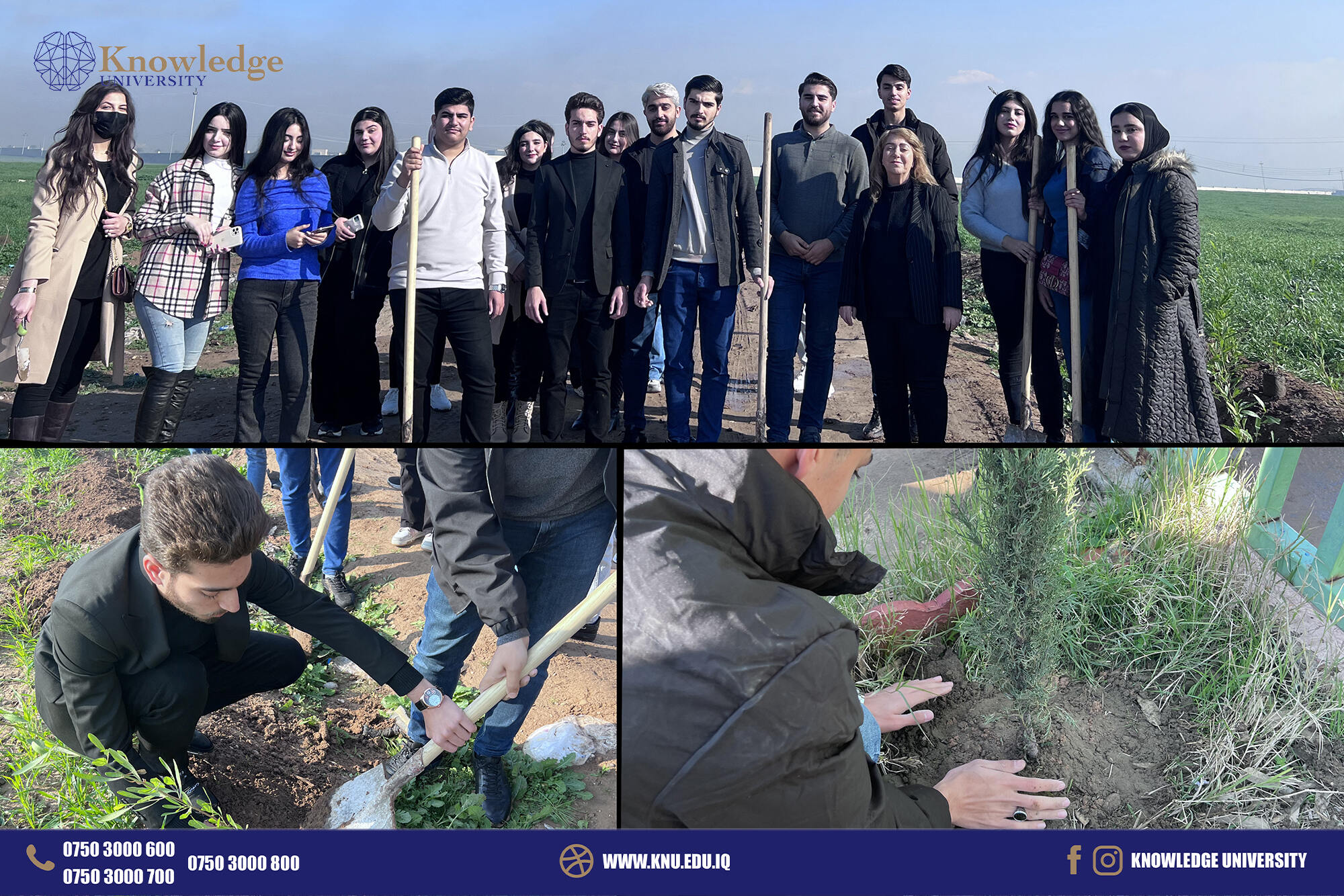 Medical Microbiology Students Embark on Tree Planting Campaign to Beautify Erbil